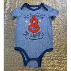 LENNON & MCCARTNEY Baby 'All You Need Is Love' Blue Graphic Onesie 18 Months